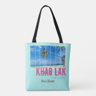 Bolsa Tote Khao Lak Phang-Nga Tailândia Vintage Beach Souveni