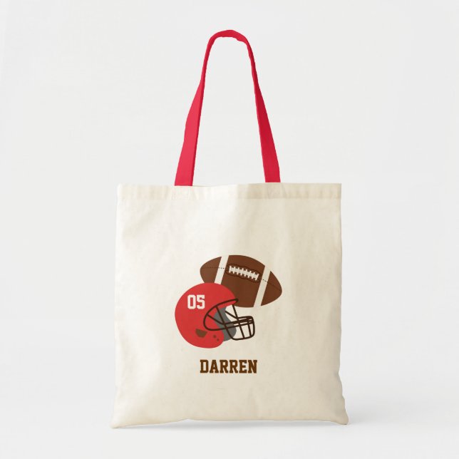 Bolsa Tote Kids American Football and Red Helmet Personalizad (Frente)
