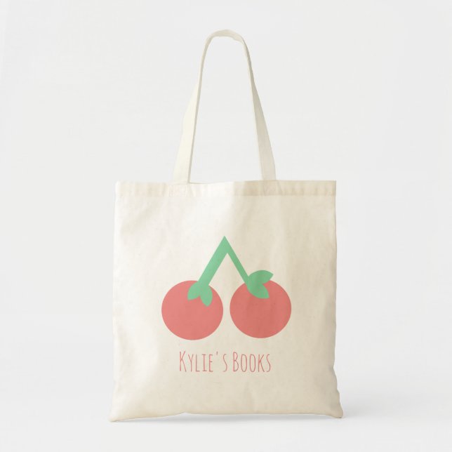 Bolsa Tote Kids Cherry Fruta Library Tote Bag (Frente)