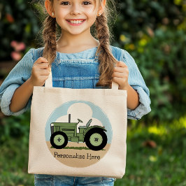 Bolsa Tote Kids Green Fazenda Trator Cute Personalizado