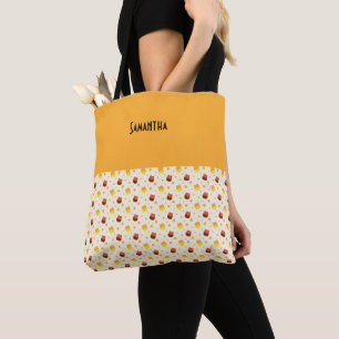 Bolsa Tote Kids Halloween Stars Candy Corn Name