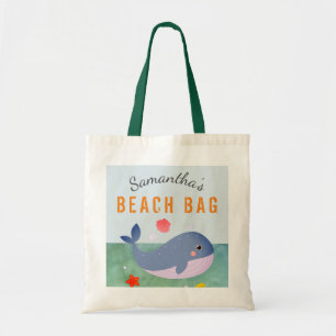 Bolsa Tote Kids Personalizado Name Whale Beach Tote Bag