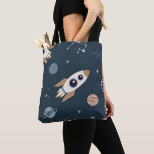 Bolsa Tote Kids Rocket, Planet e Star Standard