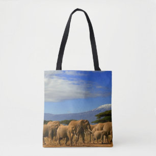 Bolsa Tote Kilimanjaro e elefantes
