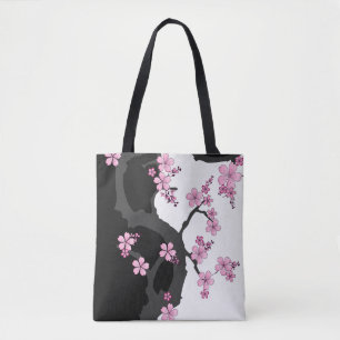 Bolsa Tote Kimono Black e White Pink Sakura