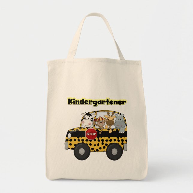 Bolsa Tote Kindergartener dos animais do jardim zoológico (Frente)