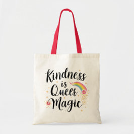Bolsa Tote Kindness Is Queer Magic Rainbow Quote LGBTQ+