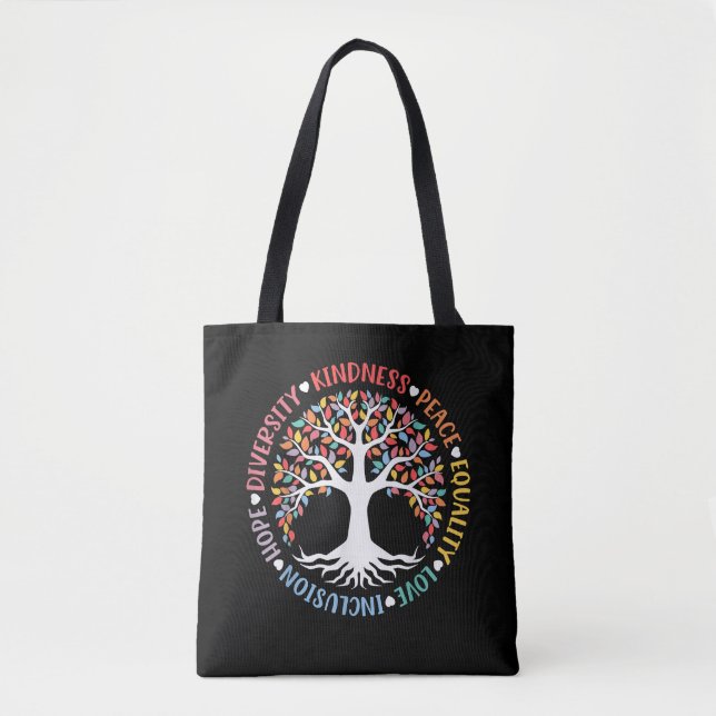 Bolsa Tote Kindness Peace Equality Love Inclusion Diversity (Frente)