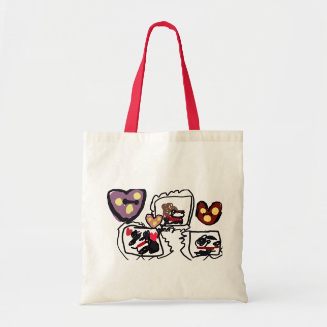 Bolsa Tote King Charles Spaniel hearts  (Frente)