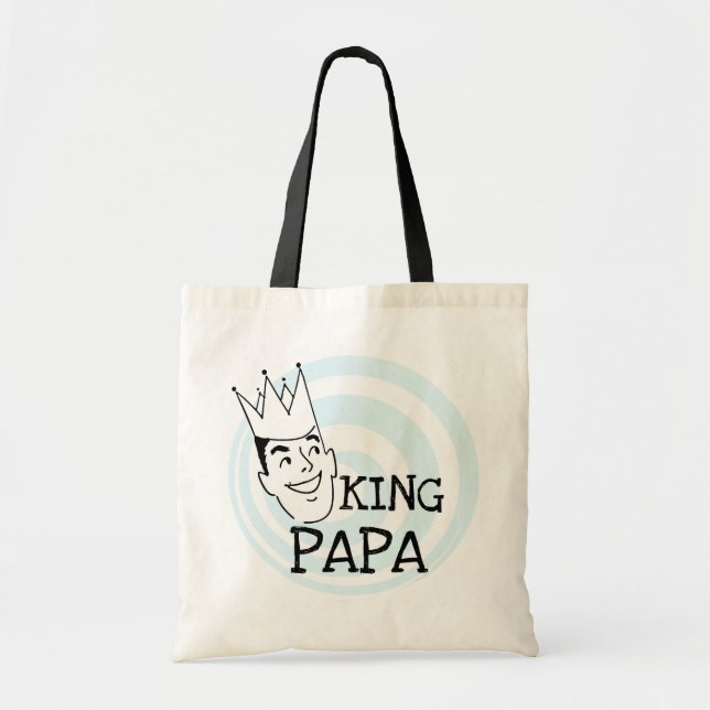 Bolsa Tote King Papa T-shirts e presentes (Frente)