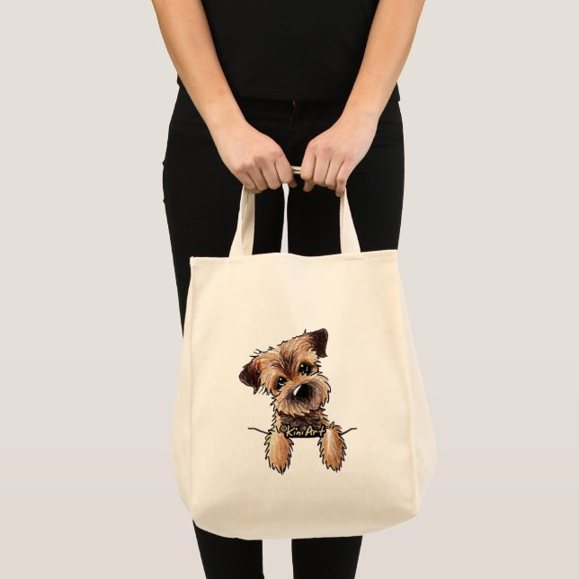 Bolsa Tote KiniArt Border Terrier (Frente (produto))