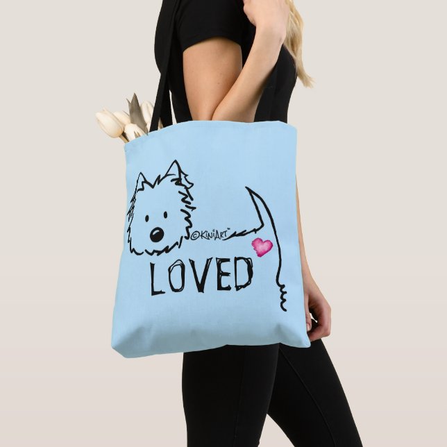 Bolsa Tote KiniArt Westie LOVED (Close Up)