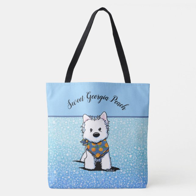 Bolsa Tote KiniArt Westie Peach (Frente)