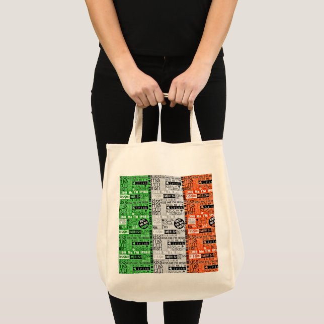 Bolsa Tote Kiss Me Irish Flag (Frente (produto))