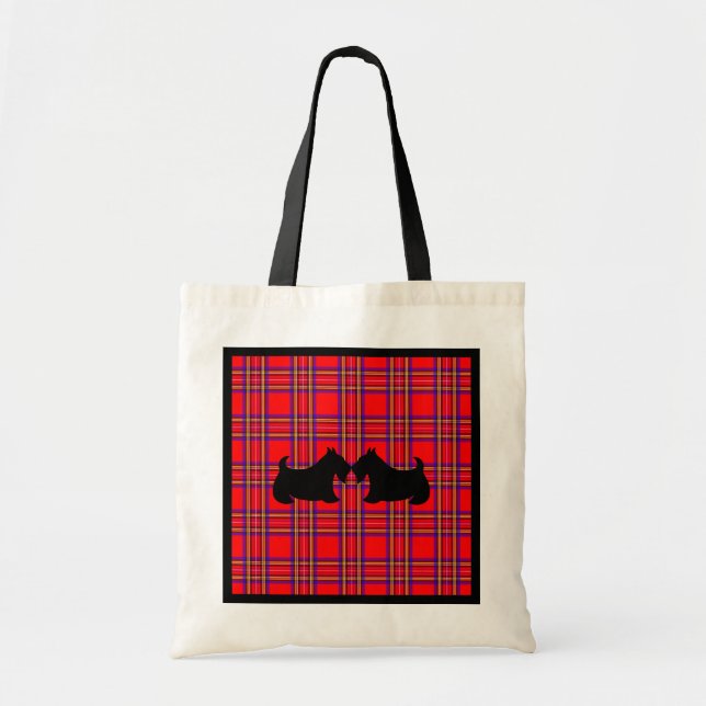 Bolsa Tote Kissing Scottish Terriers Tote Bag Gift (Frente)