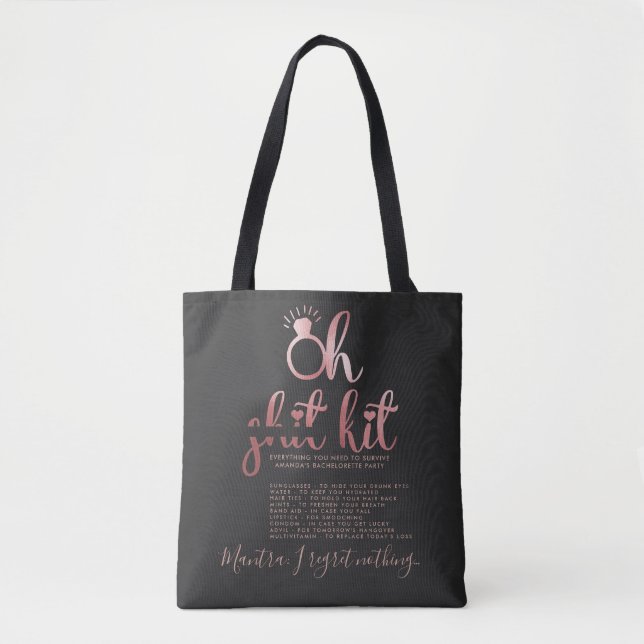 Bolsa Tote Kit de Noiva em Rose Gold Personalizado (Frente)