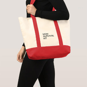 Bolsa Tote Kit de Sobrevivência da Mamãe Frase Engraçada Dia