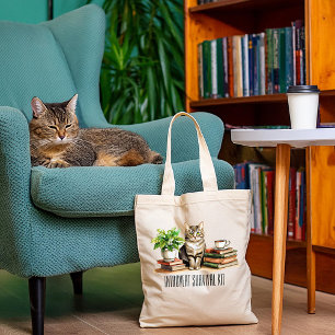 Bolsa Tote Kit de sobrevivência de introvertido (Gato, planta