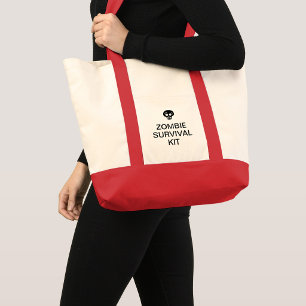Bolsa Tote Kit de Sobrevivência de Zumbi Tipografia de Terror