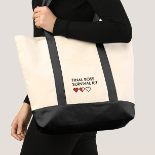Bolsa Tote Kit de Sobrevivência do Chefe Final Divertido para