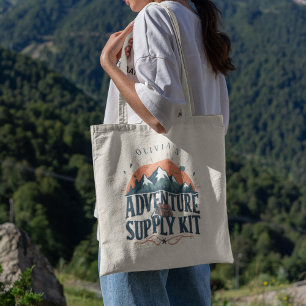 Bolsa Tote Kit de Suprimento de Aventura de Nome Personalizad