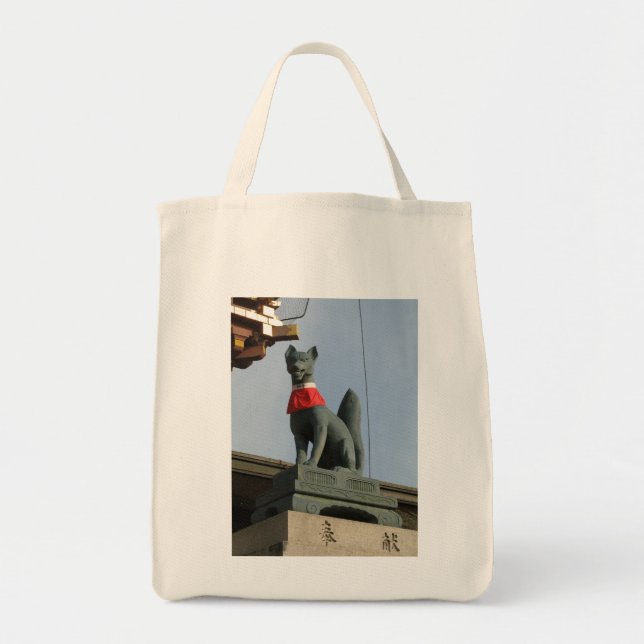 Bolsa Tote Kitsune キ ツ ネ (Fox) com Joia na Boca (Frente)