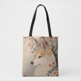 Bolsa Tote Kitsune & cherry blossom