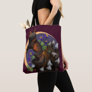 Bolsa Tote Kitsune e Columbine Flowers Tray