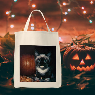 Bolsa Tote Kitten e Pumpkin para o Dia das Bruxas