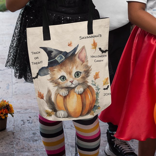 Bolsa Tote Kitten Halloween Candy (Criador carregado)