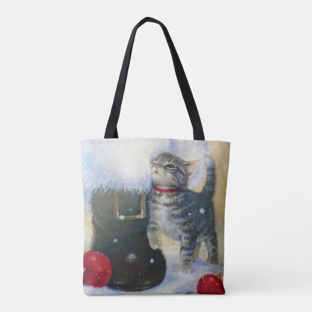 Bolsa Tote Kitten no Boot do Papai noel (Verso)
