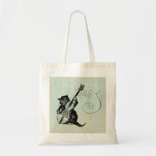 Bolsa Tote Kitten Tocando Ilustração De Gato De Música Tea