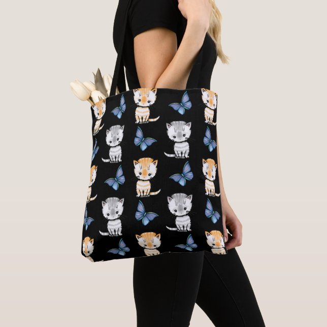 Bolsa Tote Kittens e Borboletas (Close Up)