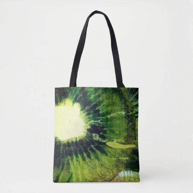 Bolsa Tote Kiwi Green Comprando e livros (Frente)