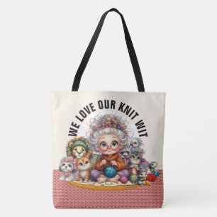Bolsa Tote Knit Wit - Consulte Traseira - Grande Bandeja de T