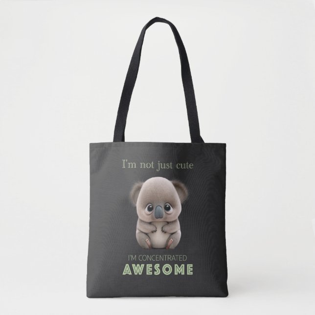 Bolsa Tote Koala Concentrado Incrível Engraçado Adorável Engr (Frente)