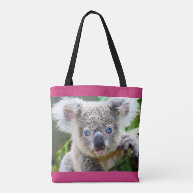 Bolsa Tote Koala de olhos azuis (Verso)