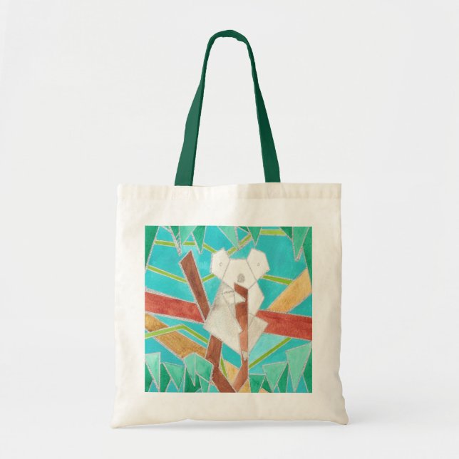 Bolsa Tote Koala in Tree Original Abstract Art (Frente)