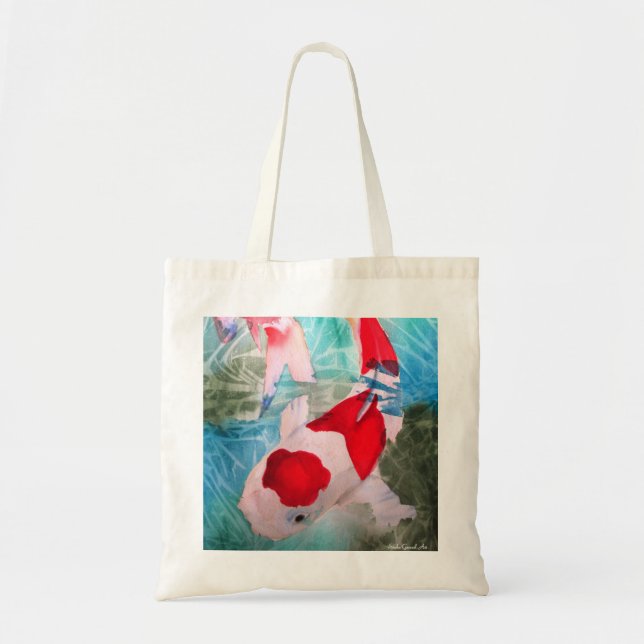 Bolsa Tote Kohaku Koi 2 Arte japonesa de peixes aquosos (Frente)