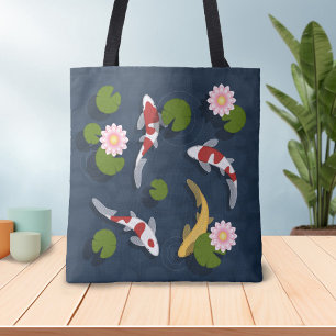 Bolsa Tote Koi Fish Pond Japonês