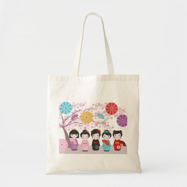 Bolsa Tote Kokeshi Dolls (Frente)