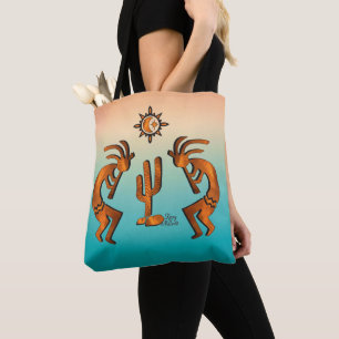 Bolsa Tote Kokopelli E Cactus