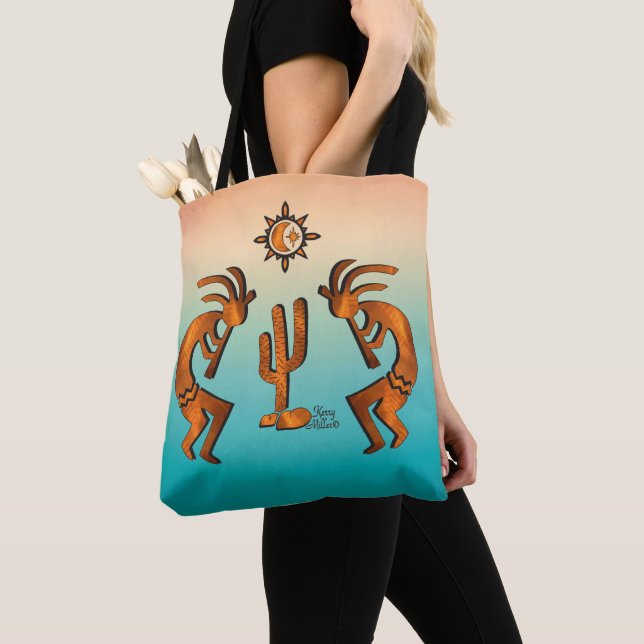 Bolsa Tote Kokopelli E Cactus (Close Up)