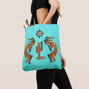 Bolsa Tote Kokopelli E Cactus