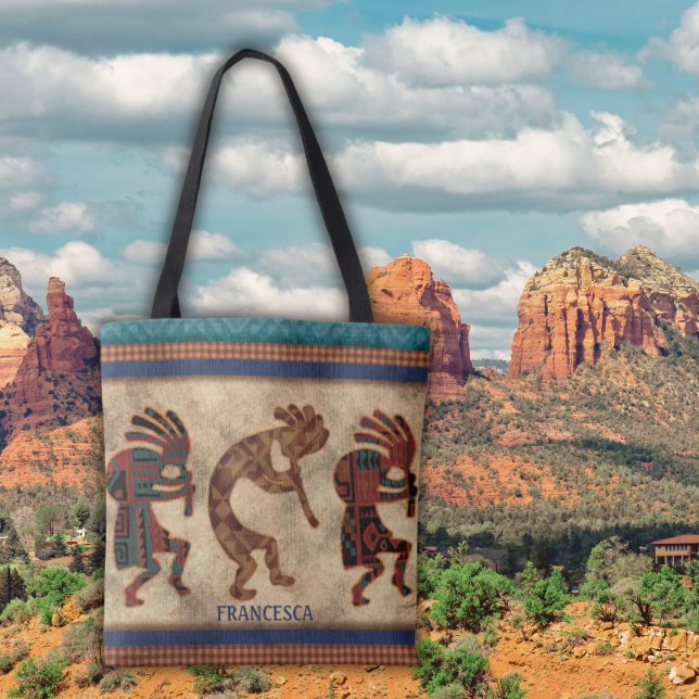 Bolsa Tote Kokopelli Tribal Sudoeste (Criador carregado)