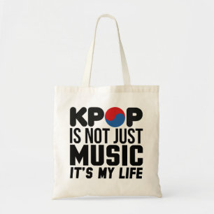 Bolsa Tote Kpop é o meu gráfico de slogan musical de vida