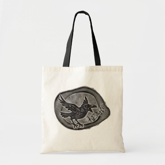 Bolsa Tote Krähe Crow Rabe ruft KRÄH! Tasche Tragetasche (Frente)