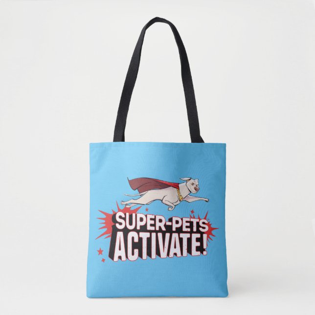 Bolsa Tote Krypto: Super-Animais Ativam! (Frente)