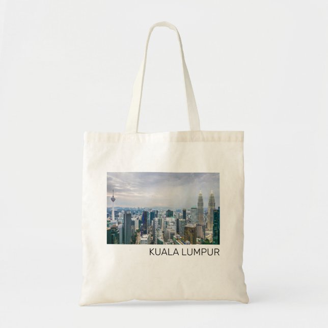 Bolsa Tote Kuala Lumpur Malásia Skyline Vintage Souvenir (Frente)