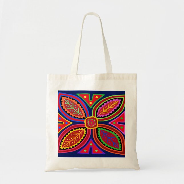 Bolsa Tote Kuna Indian Mola Flora (Frente)
